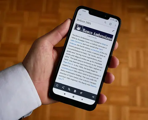 Illustration of a phone unfolding like a book to reveal a website